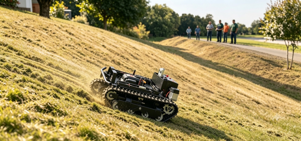 Commercial remote control slope mower